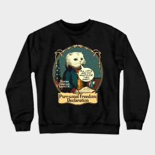 4th of July Cat USA Freedom Declaration for Cat Lovers Crewneck Sweatshirt